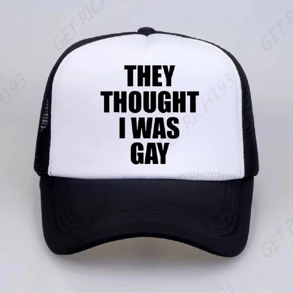 

Funny They Thought I Was Gay Golf Hat Graphic Cotton Adjustable Baseball Cap Hip Hop Male Breathable Trucker Caps