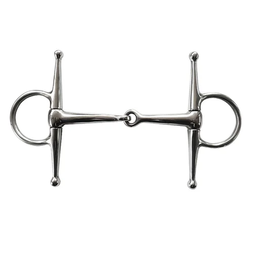 Imagen 2 del producto 125/127/130/135mm de acero inoxidable broca de mejilla completa broca de caballo mordaza eggbutt masticar Snaffle mordida boquilla entrenamiento equipo ecuestre