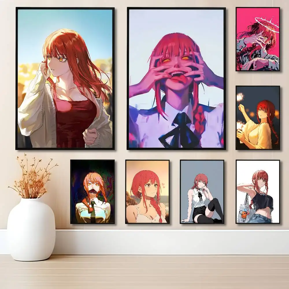 Cool Girl M-Makimas Poster Waterproof HD Wall Art Decal Self-Adhesive Aesthetic Decor For Home Living