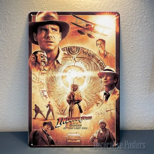 Indiana Jones Raiders Of The Lost Ark Film-Metallposter – Blechschild