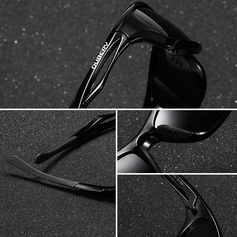 DUBERY Classic Polarized Sunglasses Wrap Around Sports Sunglasses for Men Women Colorful Lenses UV400 Sport Driving Sun Glasses