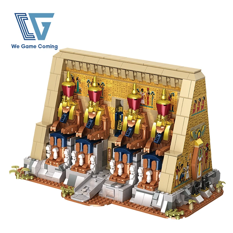 Modular Buildings MOC Egyptian Pharaonic Pyramid Architecture Model 2666PCS Building Blocks Brick Puzzle Toys for Children Gift