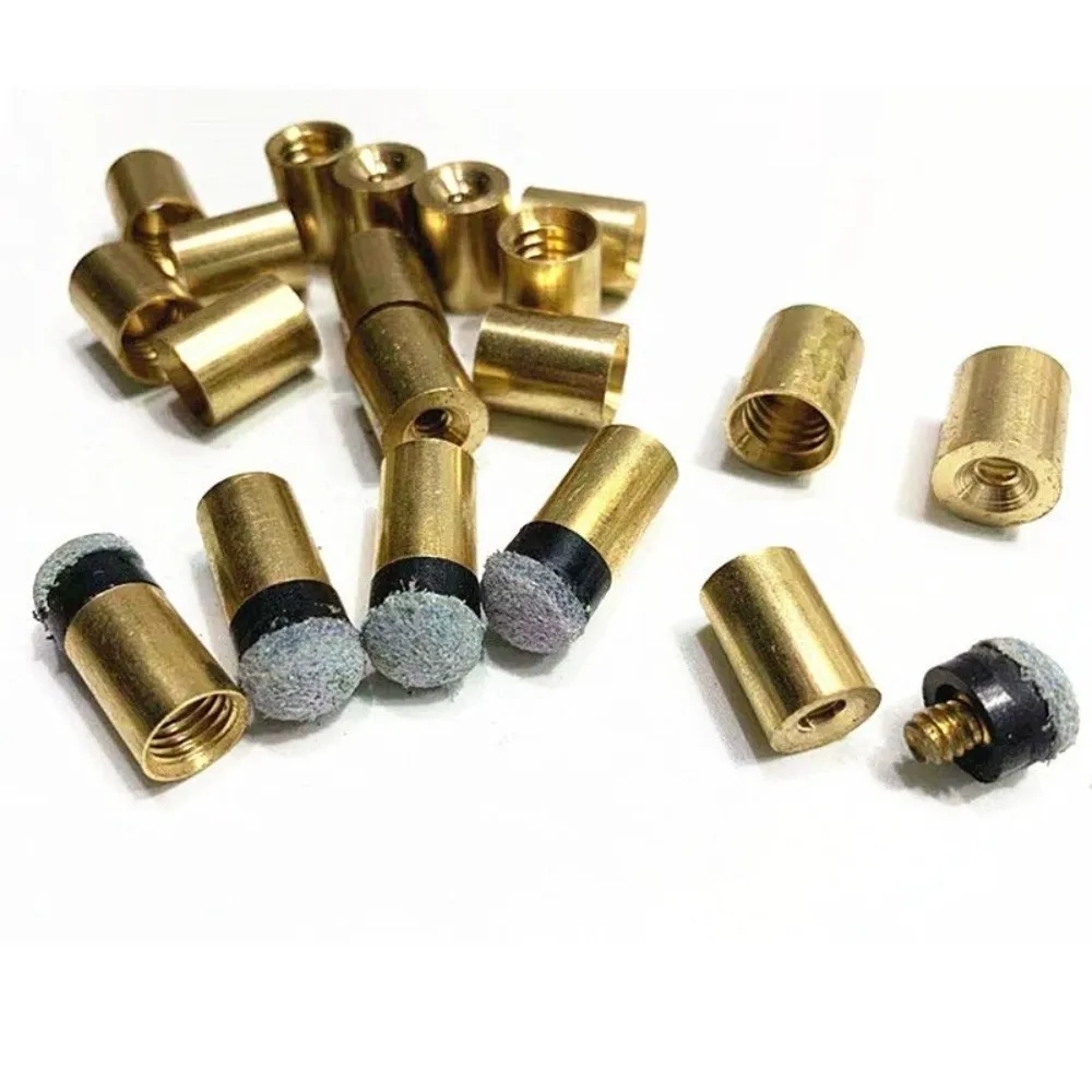 

Billiard accessories Screw on Tips Billiards Cue Tip 10MM Leather Cue Tip Replacement Brass Ferrules Pool Cue Tip Billiards Game