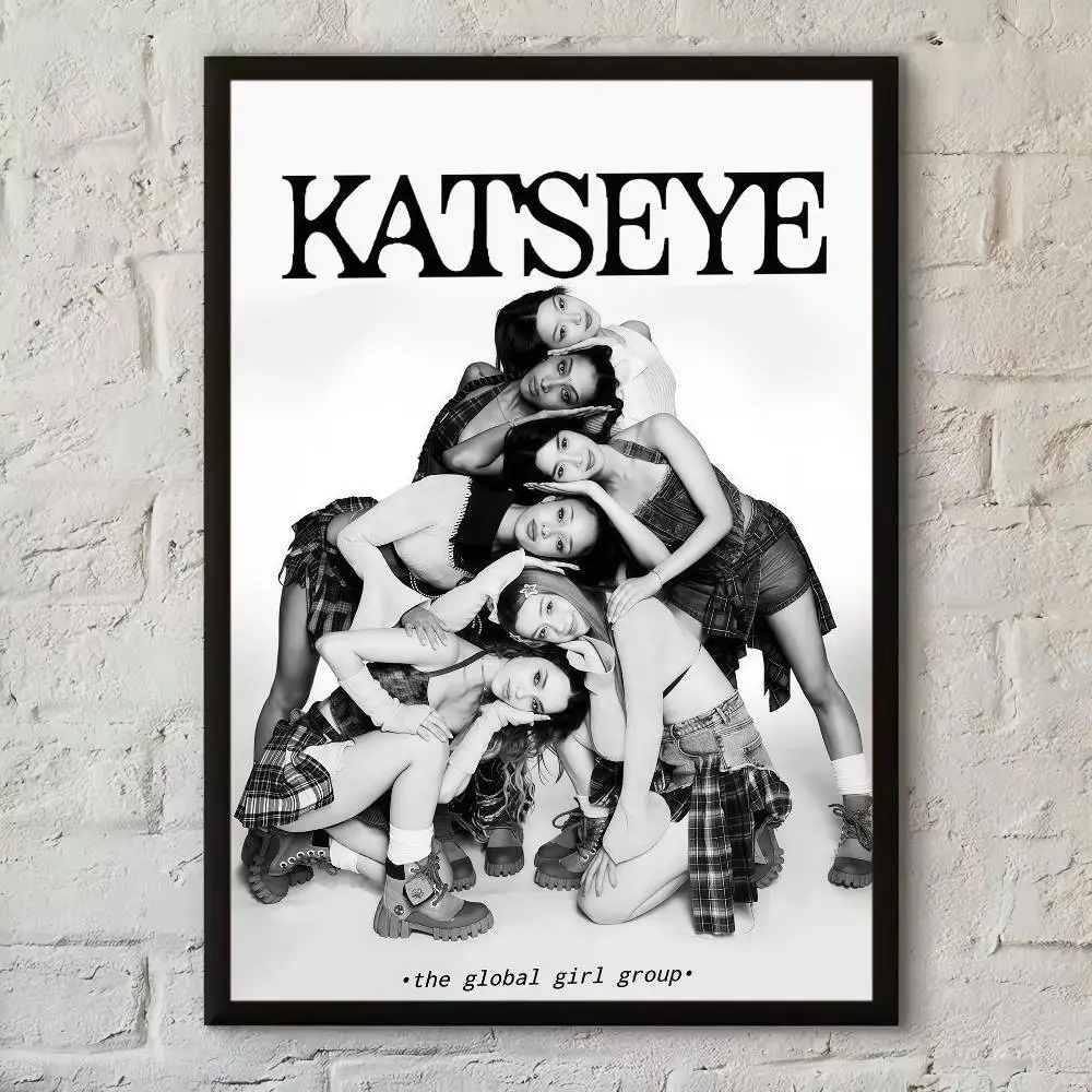 شعبية Kpop الفرقة K-Katseye نوعية جيدة يطبع والملصقات خمر غرفة المنزل بار مقهى ديكور الجمالية الفن طلاء جدران