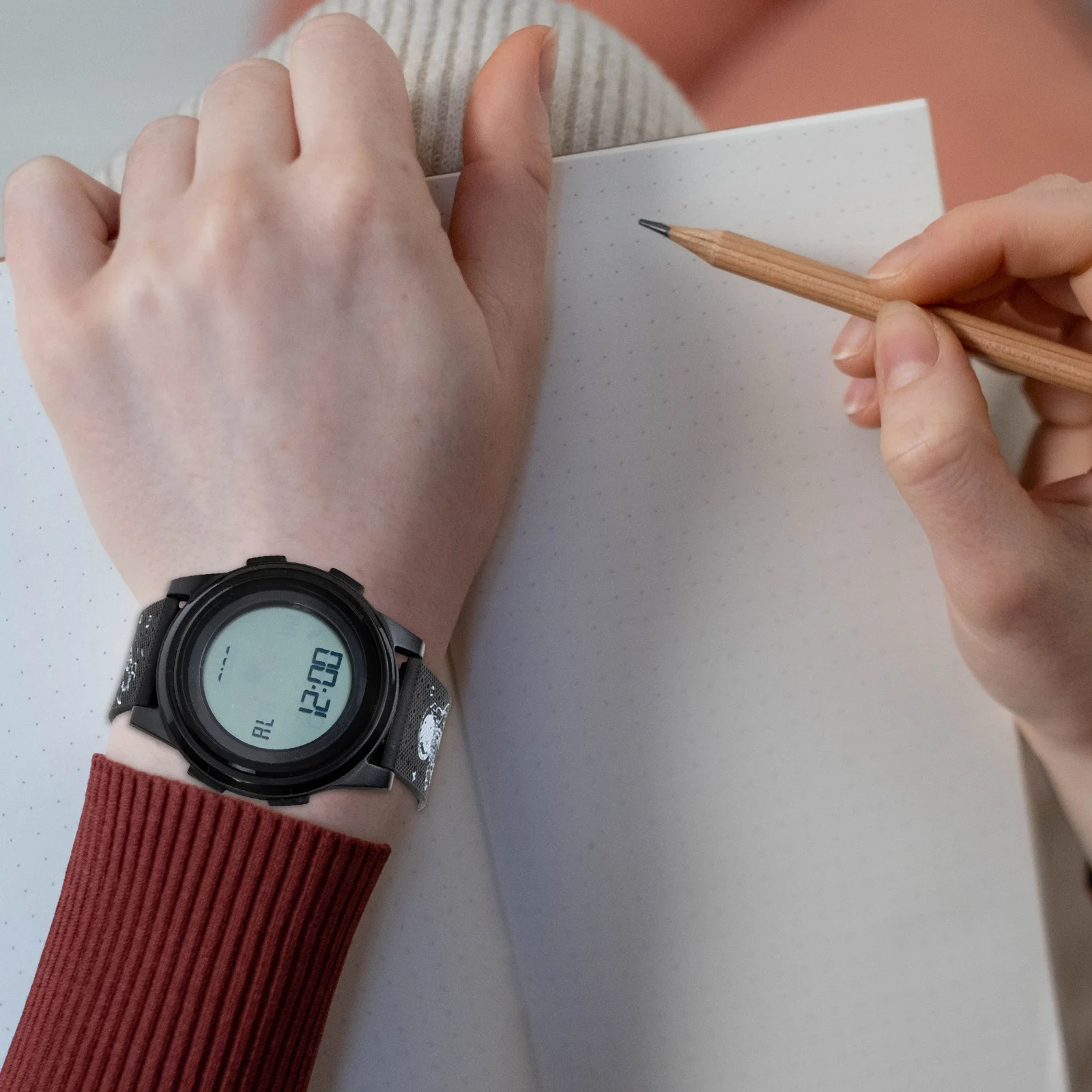 Electronic Watch Stainless Steel ABS Tpu Multifunctional Luminous Design Unisex Digital Wristwatch for Students Gift