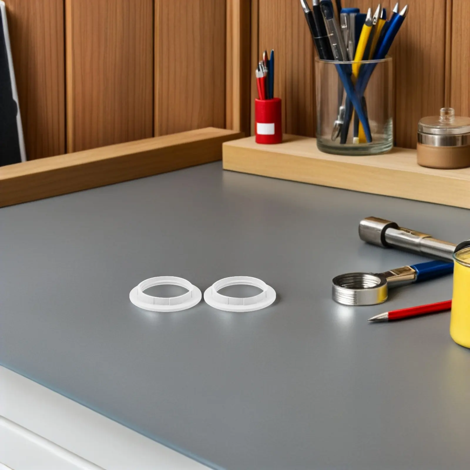 

30Pcs Lamp Shade Holder Rings Threaded Plastic Light Fittings for E27 Bulb Base Compatibility Ideal for Home Lighting Upgrade