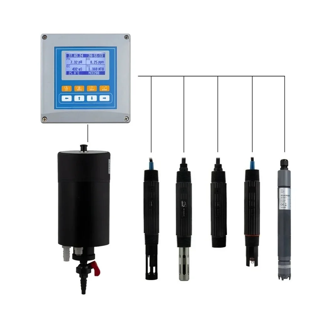 

Online PH/EC/DO/TU/TEMP 4 in 1 Multiparameter Water Analyzer