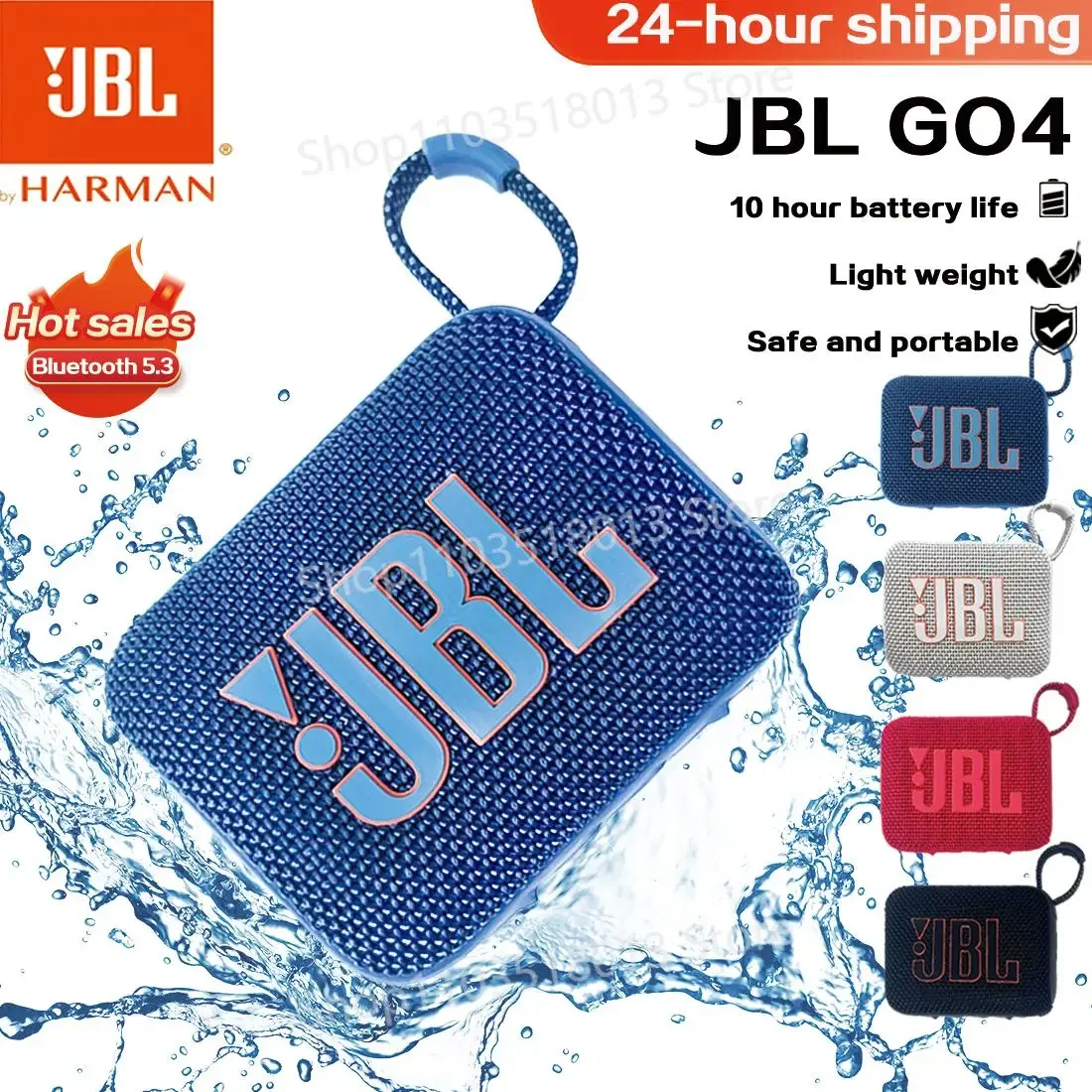 Altavoz Bluetooth Inalámbrico Original JBL GO 4, Altavoz Portátil a Prueba de Agua, Altavoces para Exteriores, Altavoz Deportivo JBL GO4 Bluetooth 5.3
