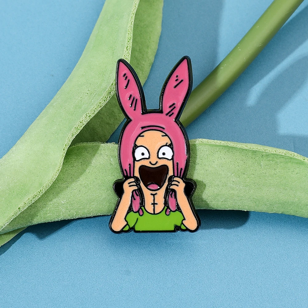 Bob Belcheer Hamburger Cosplay Lapel Pin Bobs Burgers Brooch Cartoon Badge Lapel Pins for Jacket Backpack Jewelry Accessory