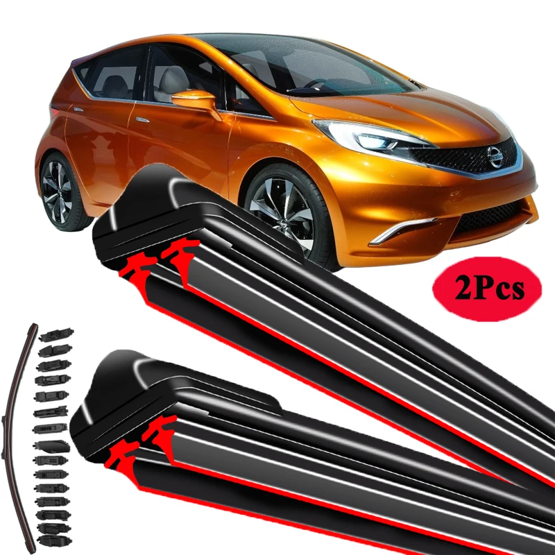 

For Nissan Note E11 NE11 E12 2006 2010 2012 2013 2016 2018 2019 2020 2022 Car Brush Double Rubber Windshield Wiper Blades Winter