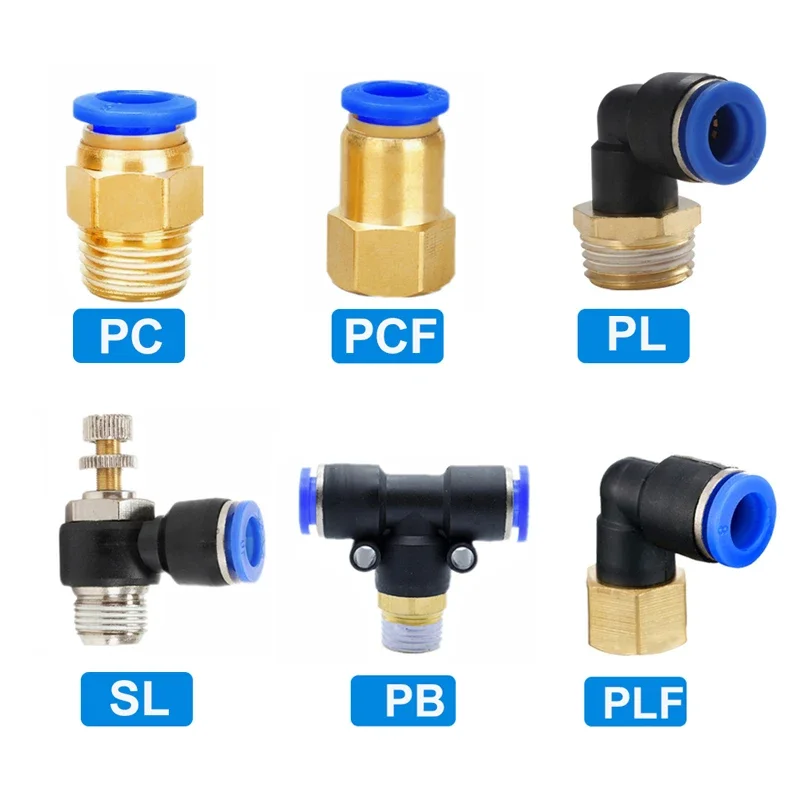 PL Elbow Pneumatic Fitting 1/4 3/8 1/2 1/8  BSP Male Thread Air Quick Connector L Shape Push In Hose OD 4mm 6mm 8mm