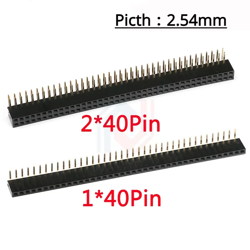 1x40P 2x40Pin 2.54mm Pitch Right Angle 90 Degrees Single/Double Row Female Socket Header Rectangular Connector Receptacle