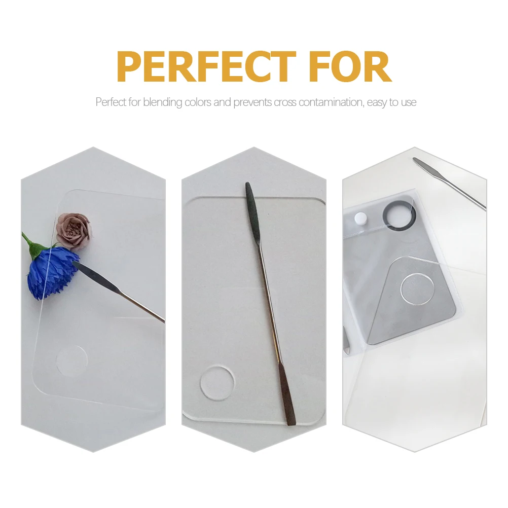 

2 set Makeup Mixing Palettes Set Nail Color Blending Tools Pigment Spatulas Smooth Durable For Easy Cleaning