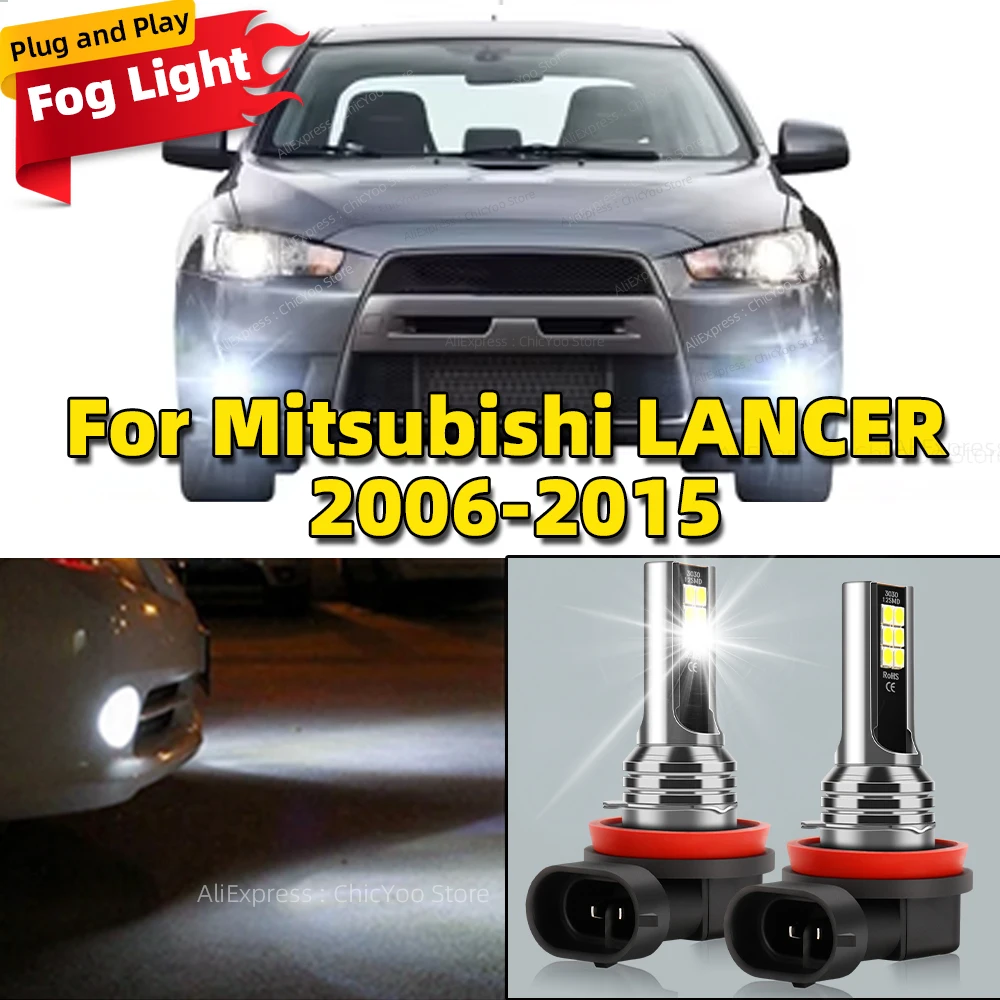 6000K Front Fog Light 2pcs LED Bulb Accessories Lamp For Mitsubishi LANCER 2006 2007 2008 2009 2010 2011 2012 2013 2014 2015