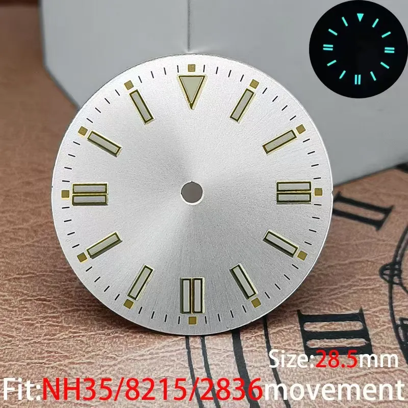 28.5mm Sterile Luminous Yellow Black Blue Green Watch Dial Is