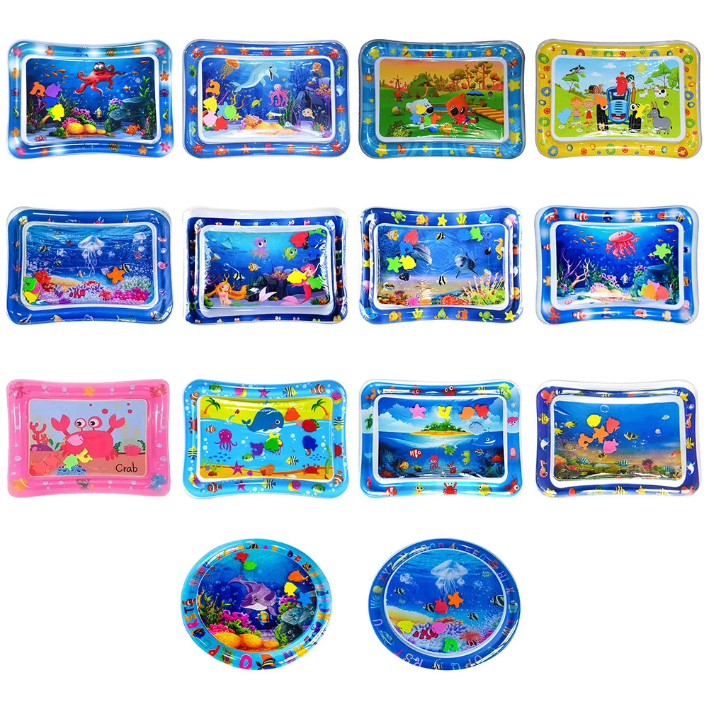 Baby Play Water Mat Inflatable Cushion Infant Toddler Thicken Toddler Activity Play Center PVC Water Mats for Baby Kids Toys