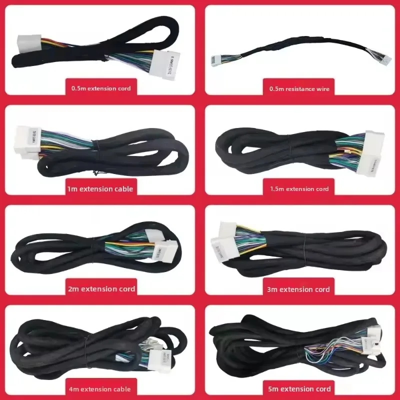 For PUZU Car DSP Amplifier Extension Cable  Copper Material Plug & Play 1m/2m/4m/5m Available