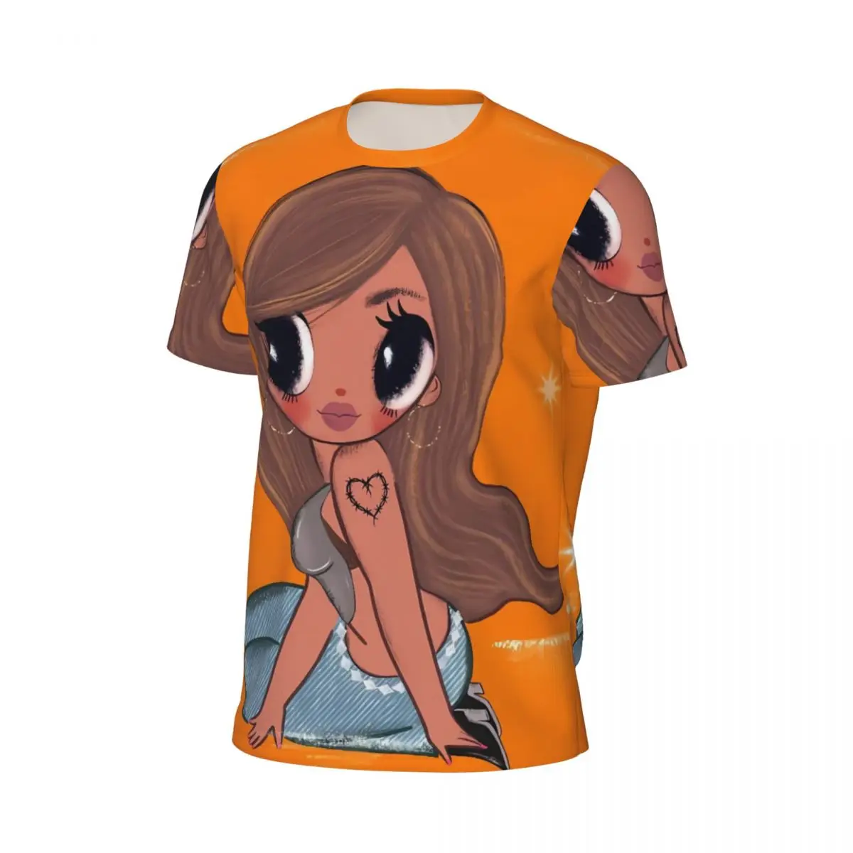K-Karol G Orange Glow Sparkle Art T-Shirt Hippie Running T-Shirts Short Sleeve Quick Dry Tops Summer Vintage Oversized Top Tees