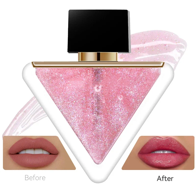 4-color Moisturizing Lip Triangle Oil Transparent Lip Oil Natural Lip Enhancement Lip Gloss Hydrating Lipstick Makeup 2025