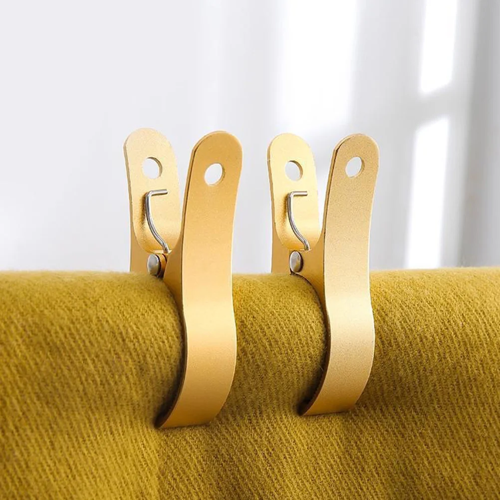 

2 Pcs Heavy Duty Aluminum Alloy Clothes Clips Quilt Blanket Clamps Windproof Large Metal Laundry Non Teeth