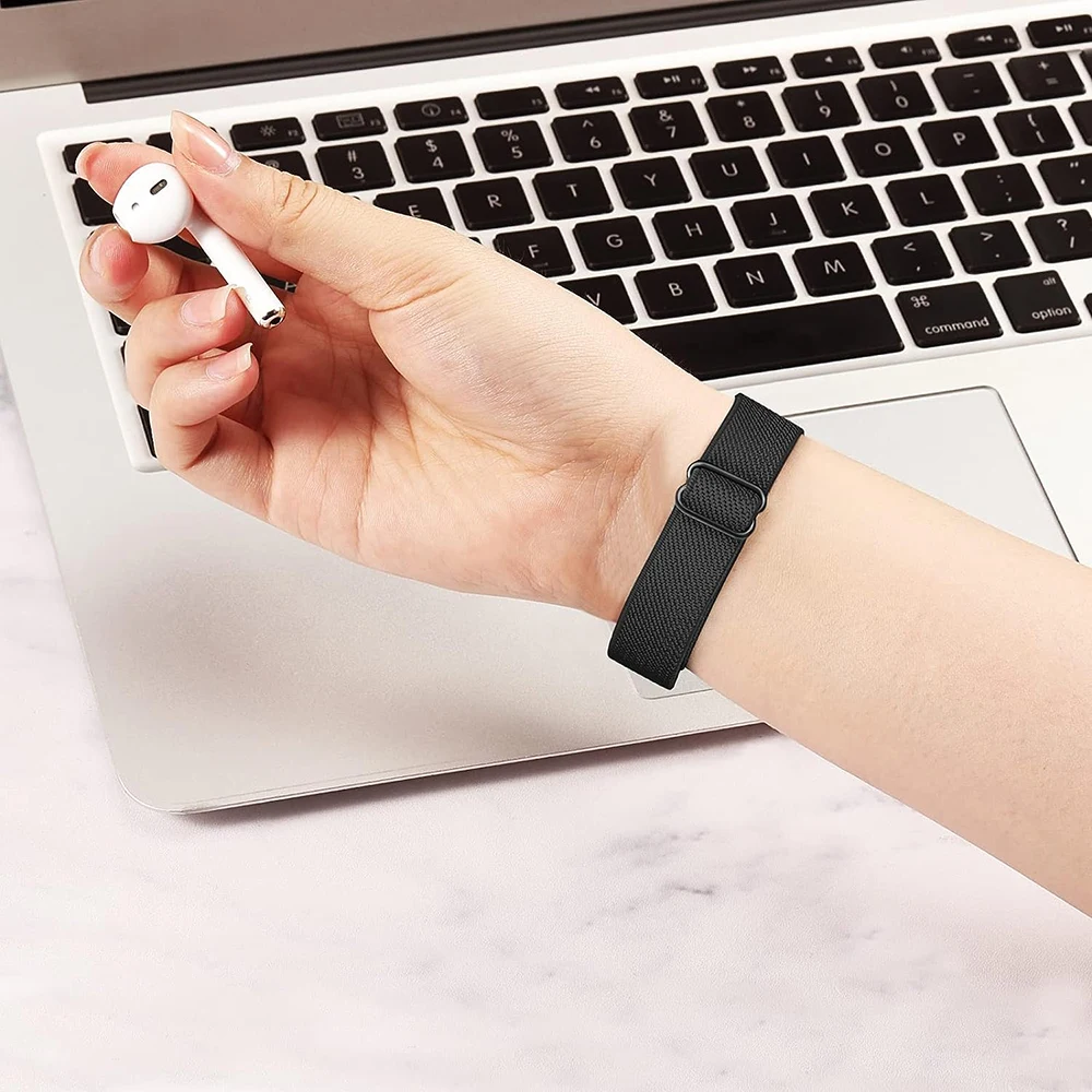 Nova pulseira de náilon elástica para xiaomi mi band 10 9 8 mulheres homens tecido pulseira de relógio loop para xiaomi banda inteligente 8 9 10