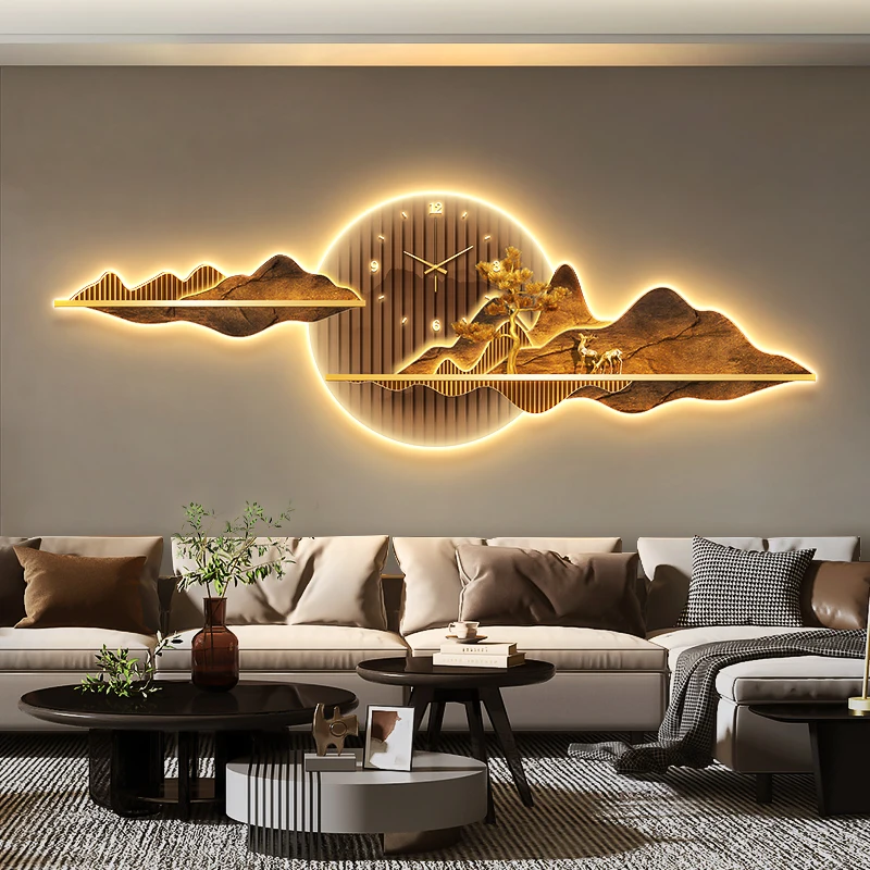 

Modern Large Wall Clock Light No Sound Design Creative Fashion Wall Clock Living Room Hands Classic Reloj De Pared Home Decor