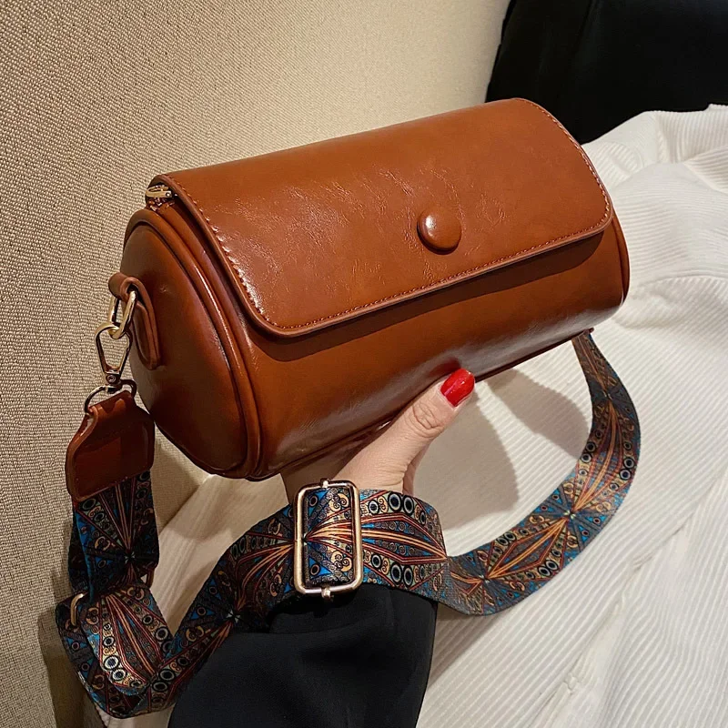 Vintage Women Shoulder Bag Versatile Crossbody Bags for Women Cylindrical Bag Women Designer Bags Purse and Handbags Сумка Bolsa