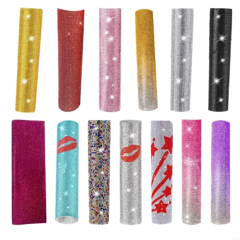 Rhinestones Microphone Handle Sleeve for Wireless Microphone Handle, Sparkly Grip Cover with Soft Inner Liner for Karaoke K1KF