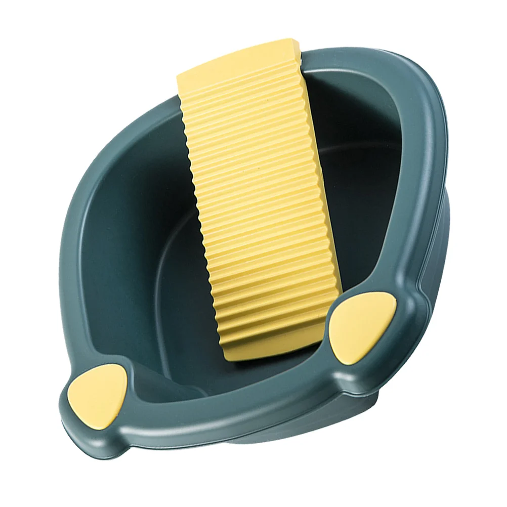 

1Set Heavy Duty Laundry Basin with Washboard Compact Design for Hand Washing Small Delicate Clothes Dormitory Home Use