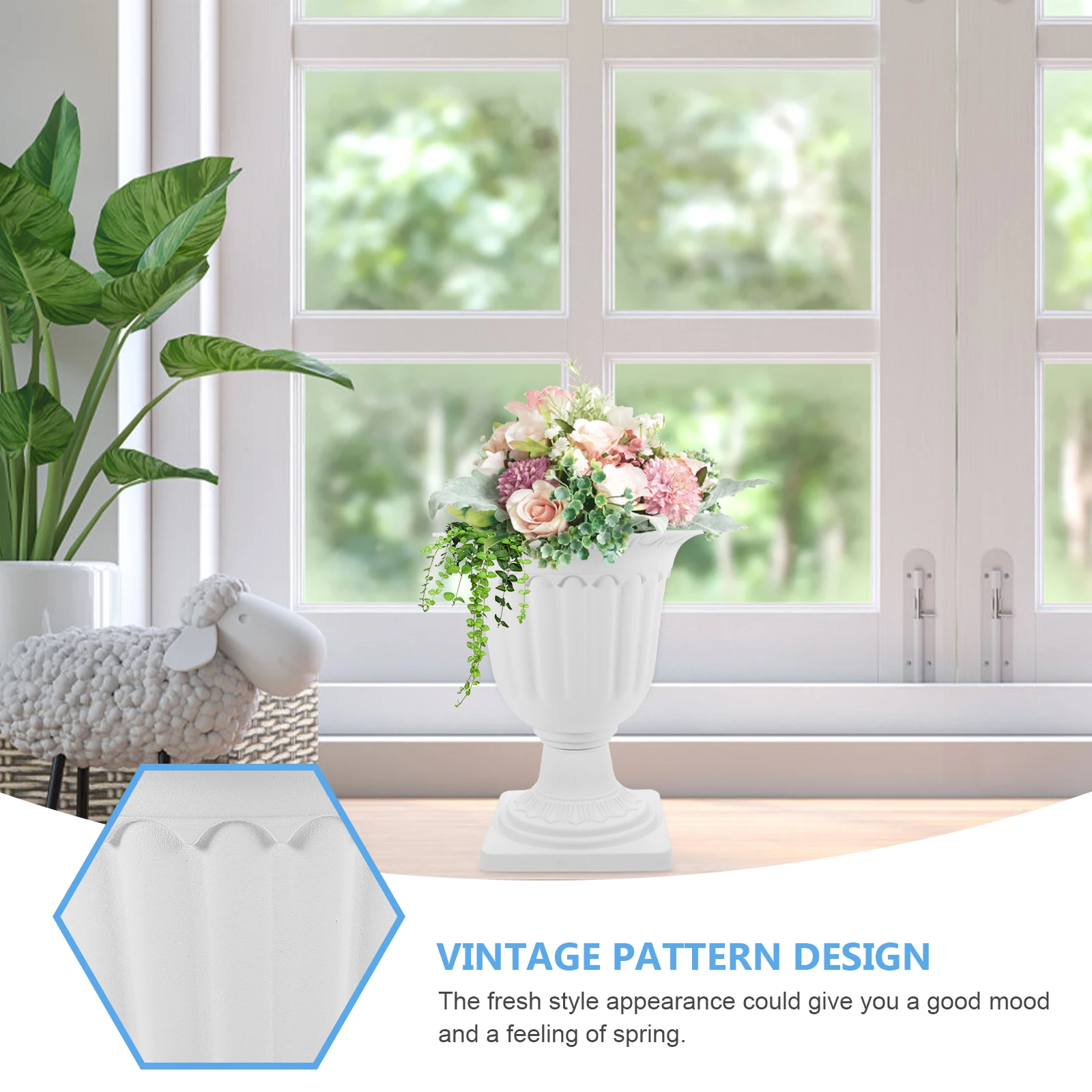 

European-style Green Pot Vintage Porch Planter Flowerpot Aldult Wedding Plastic Planters Decorative