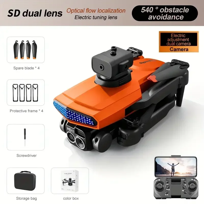 

2025 Dual Camera Folding D6 Drone, Optical Flow Positioning, 540° Obstacle Avoidance, Intelligent Flight Control, Christmas Gift