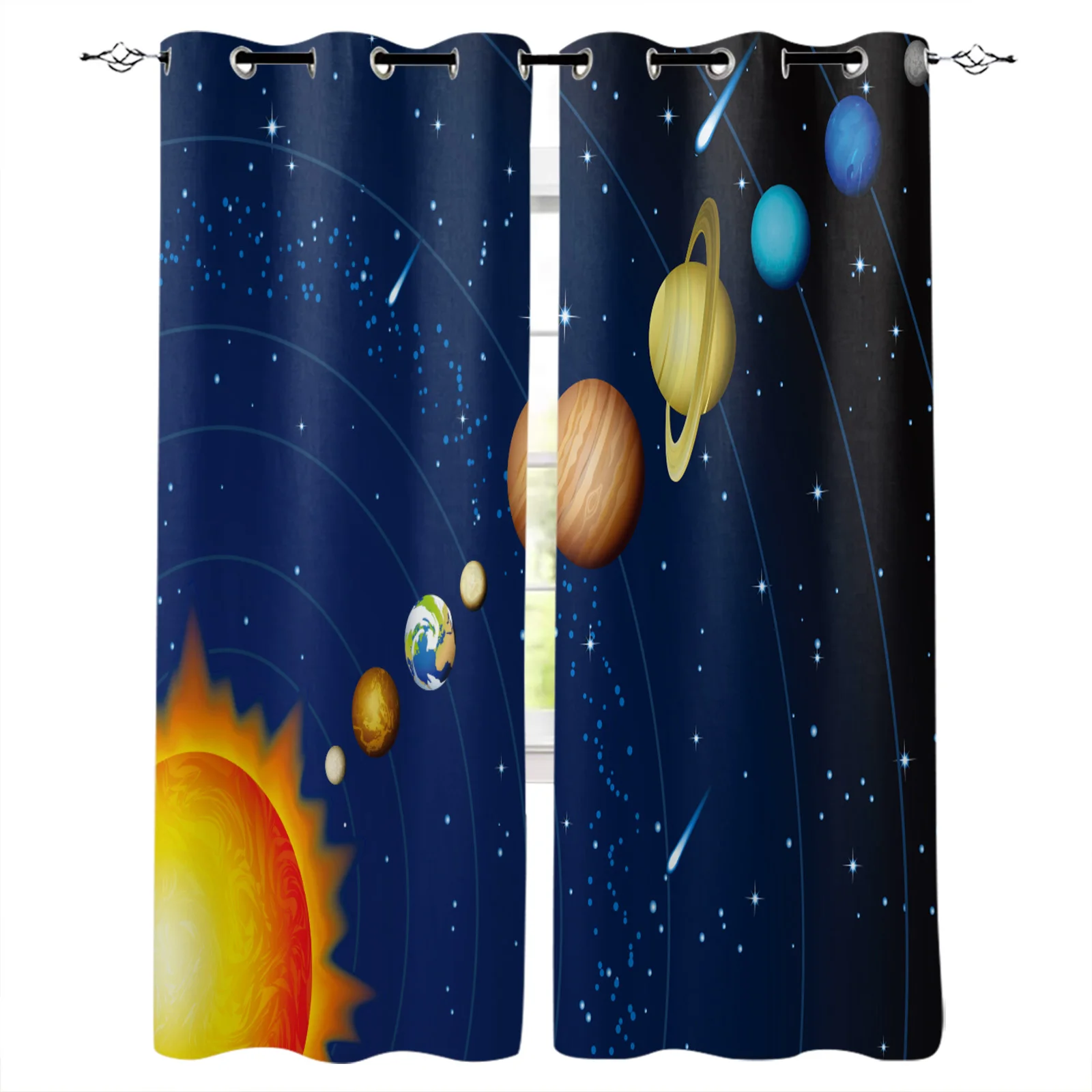 

Galaxy Planet Blackout Curtains Window Curtains For Bedroom Living Room Decor Window Treatments