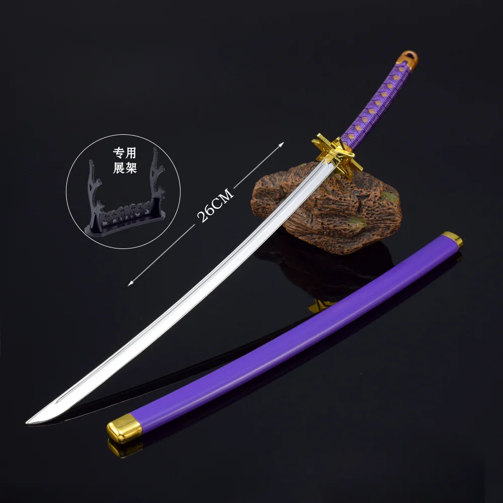 Hyourinmaru Hitsugai Toushirou 애니메이션 모델 언컷 사무라이 금속 공예 주변 장치, 카타나 장식 모델 컬렉션 장난감, 26cm