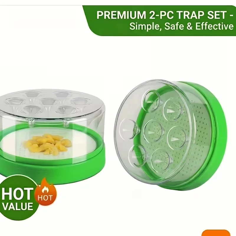 Fly Trap for Home Outdoor Use – Automatic Trap for Flies, Cockroaches, Mosquitoes; Flying Insect Capture Cage with 7 Entry Holes