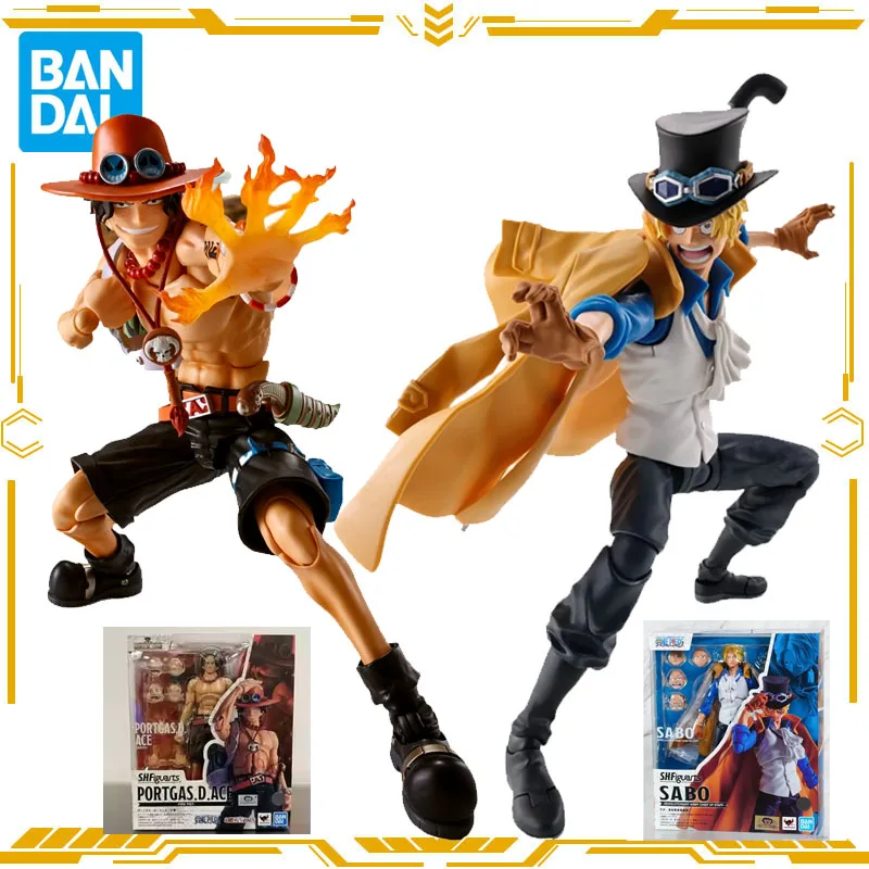 

Bandai Original S.H.Figuarts ONE PIECE Portgas·D· Ace Sabo Action Figure Toys for Boys Girls Gift Collectible Model Ornaments