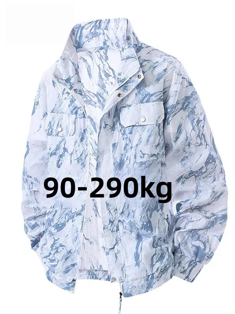 

Мужская летняя верхняя одежда MoChao из ледяного шелка большого размера: быстросохнущая, универсальная, с защитой от солнца, в модном дизайне, больших размеров