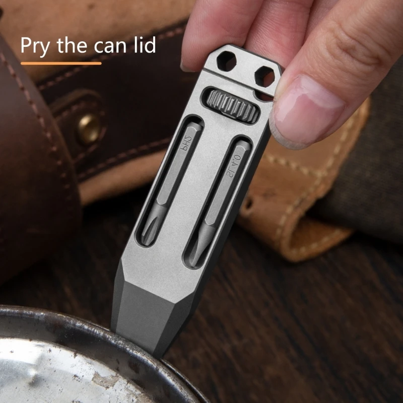 Multifunctional Titanium Crowbars Bottles Opener Wrench Nails Wrench with Fall Protections Hole for Women Man