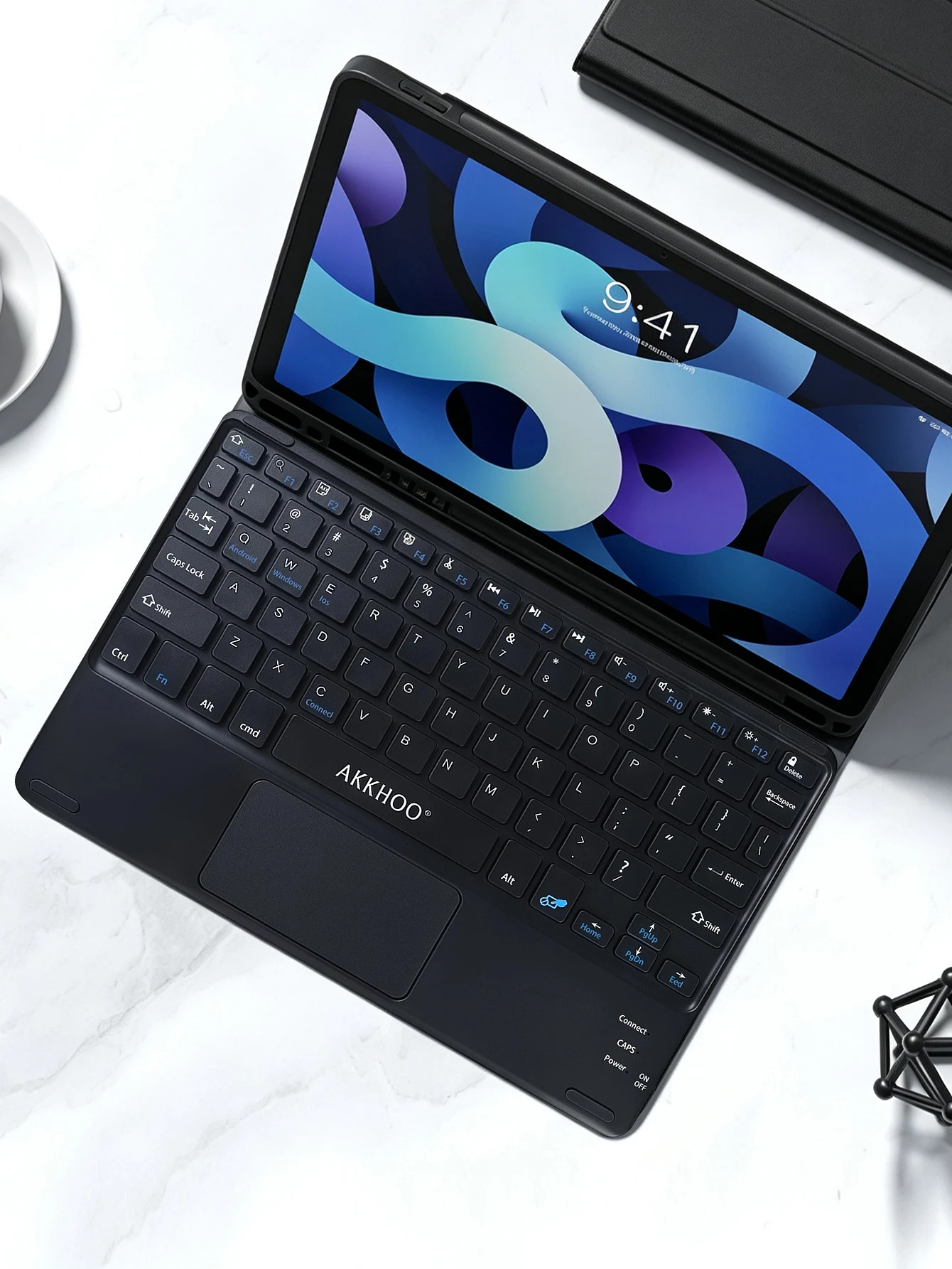Wireless touch keyboard, slim and quiet design, long battery life, iPad mini Bluetooth keyboard, compatible with Android/IOS