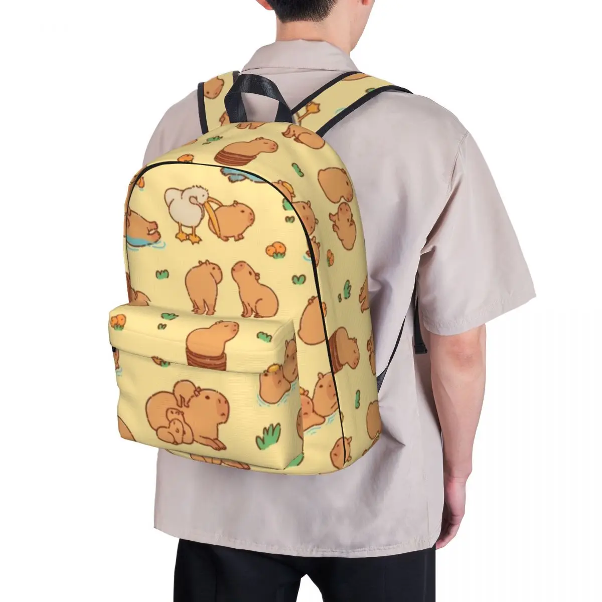 Capybara Backpacks Large Capacity Student Book bag Shoulder Bag Laptop Rucksack Casual Travel Rucksack Children School Bag