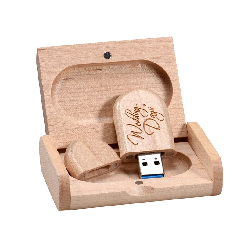 Free Custom LOGO USB 3.0 Flash Drive 4GB/8GB/16GB/32GB/64GB Pen Drives Wedding Photography Gifts Box Memory Stick Real Capacity