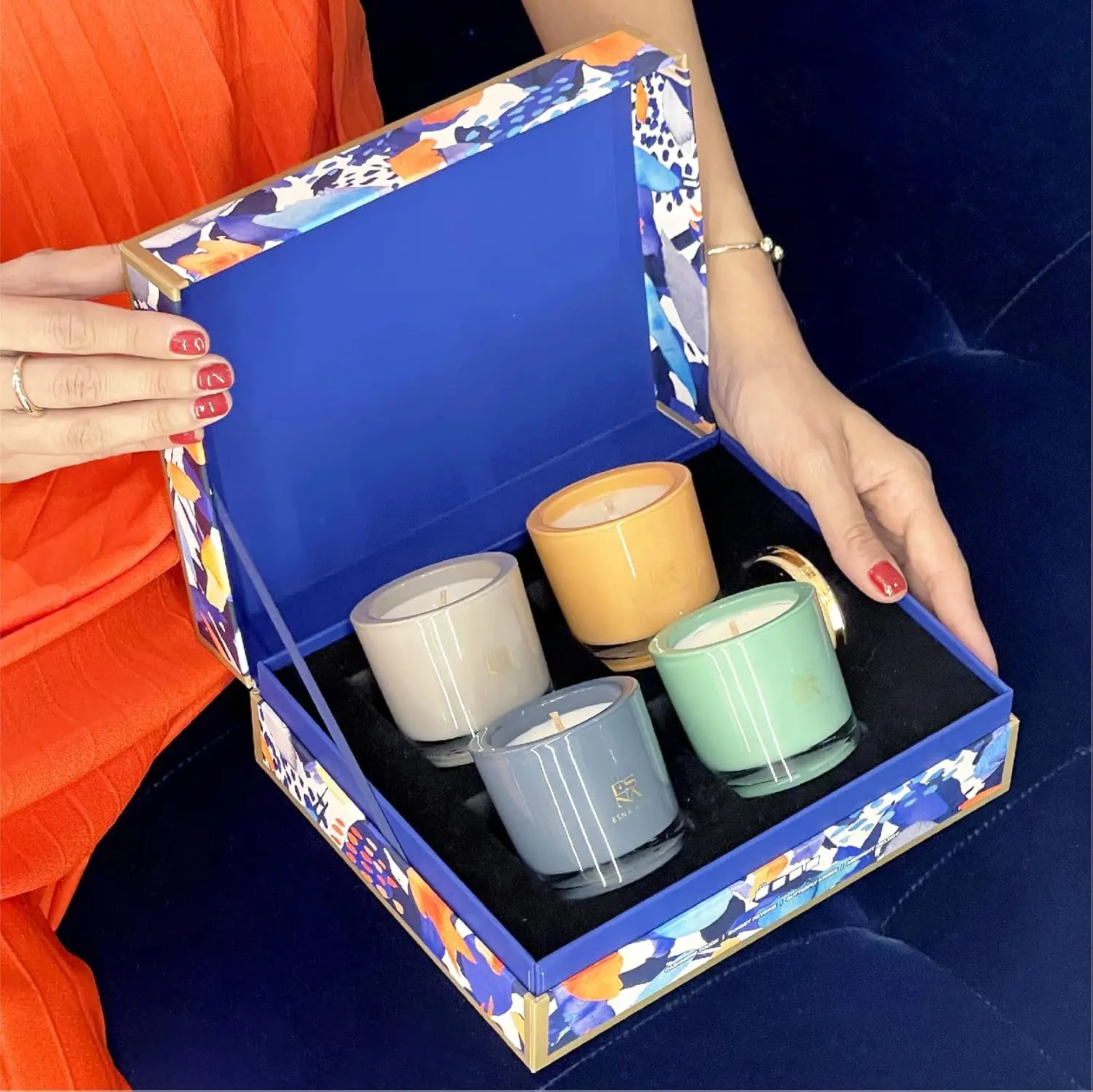 Luxury Scented Candle Set Aromatherapy Gifts for Her 4 All Natural Soy Candles Luxury Gift Box Candles for Home Scented