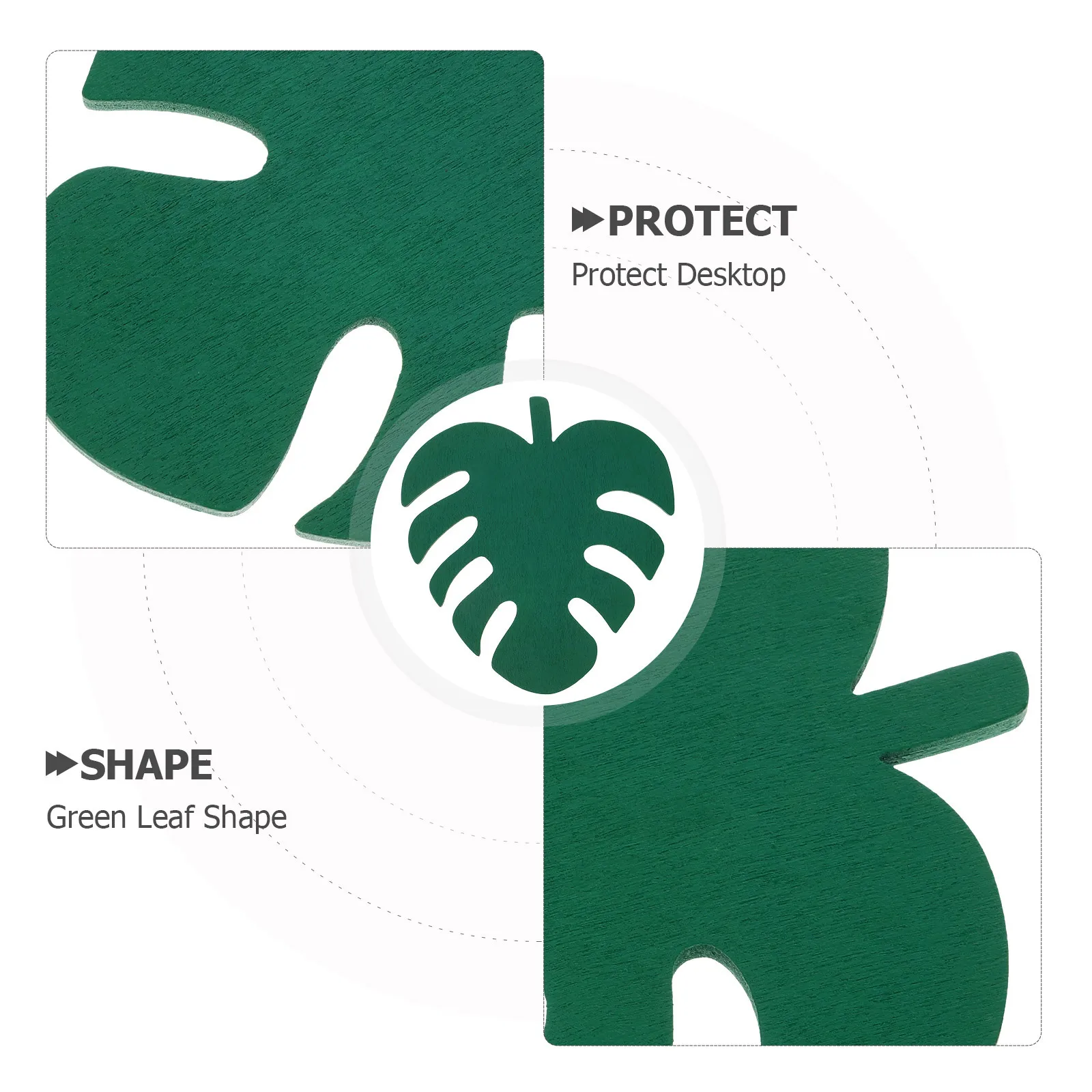 

4Pcs Leaf Shaped Wood Coasters Anti-Skid Cup Mats Insulation Pads Protective Cup Pads for Home Office Wood Coaster