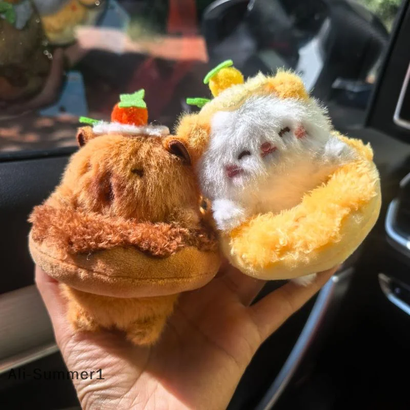 1 Uds. Lindo corazón círculo Animal colgante de felpa conejo delfín gato muñeca llavero para niñas regalos creativo bolso escolar Decoración