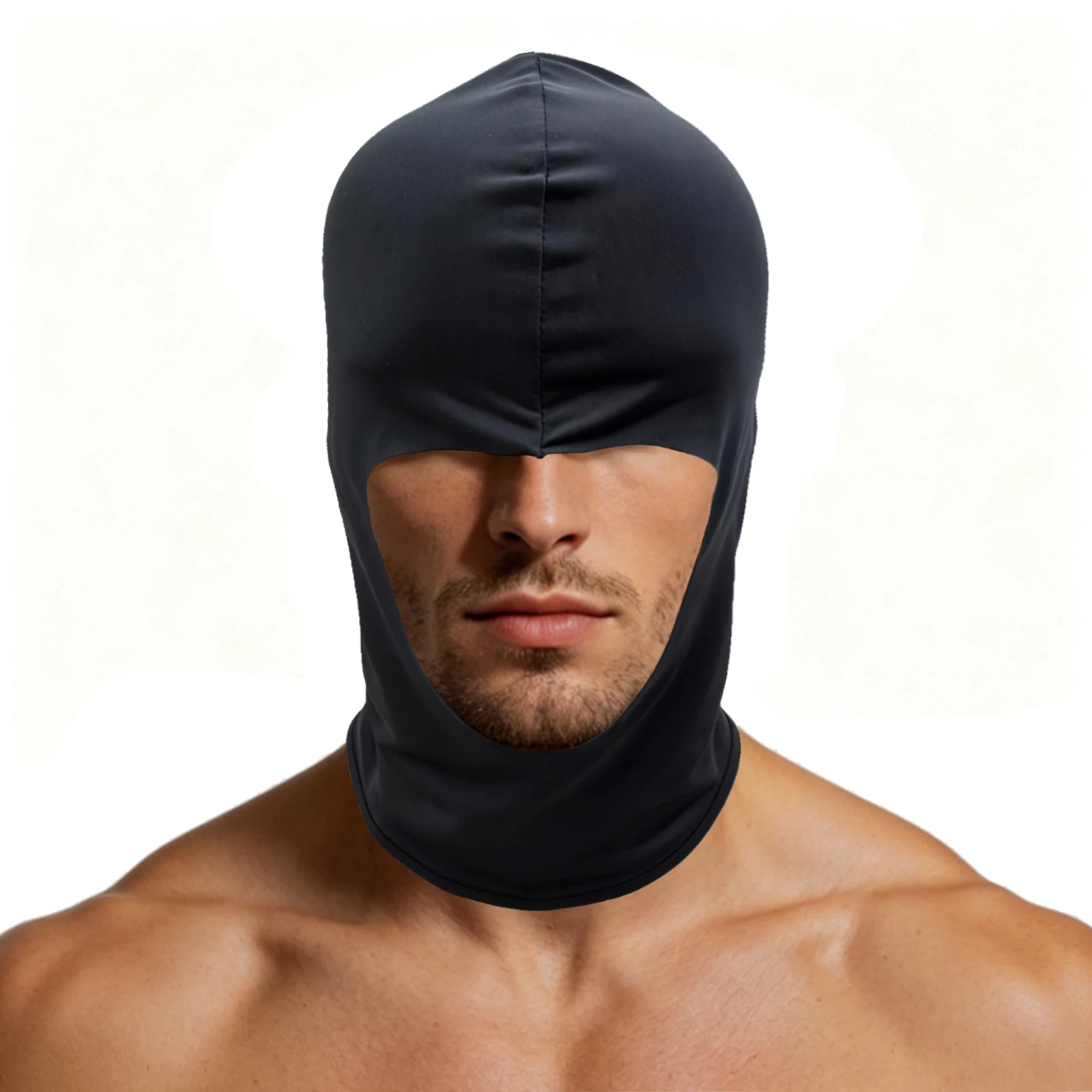 Unisex Elastische Gesichtsmaske Augenbinde Kapuze Cosplay Offener Mund Nase Vollkopfbedeckung Eisseiden-Balaclava-Mütze Halloween-Party Rollenspiel – Detail 3