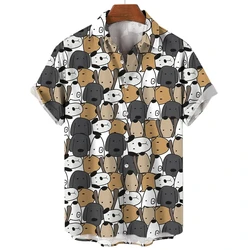 Funny Men's Shirts For Men 3d Cute Dog Print Tops Casual Men's Clothing Summer Cat Short Sleeved Tops Tee Loose Oversized Shirt