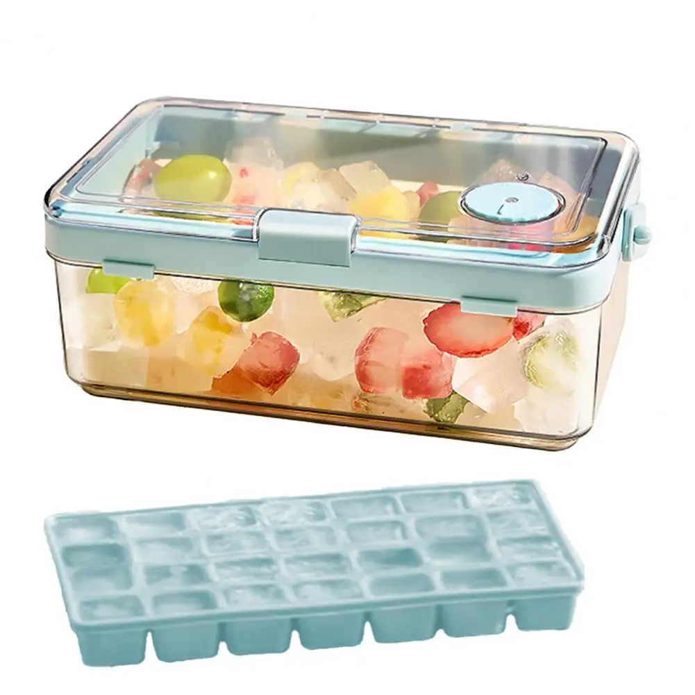 

Ice Scoop Silicone Ice Cube Tray with Shovel Push-release Stackable Ice Maker with Lid Storage Bin -free Kitchen Scoop Set