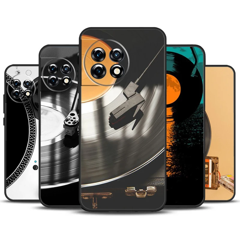 Vinyl Record Music Case For OnePlus Nord 3 2T N10 N20 CE 2 Lite OnePlus 9 10 Pro 9RT 10R 10T 12R 11 12 Cover