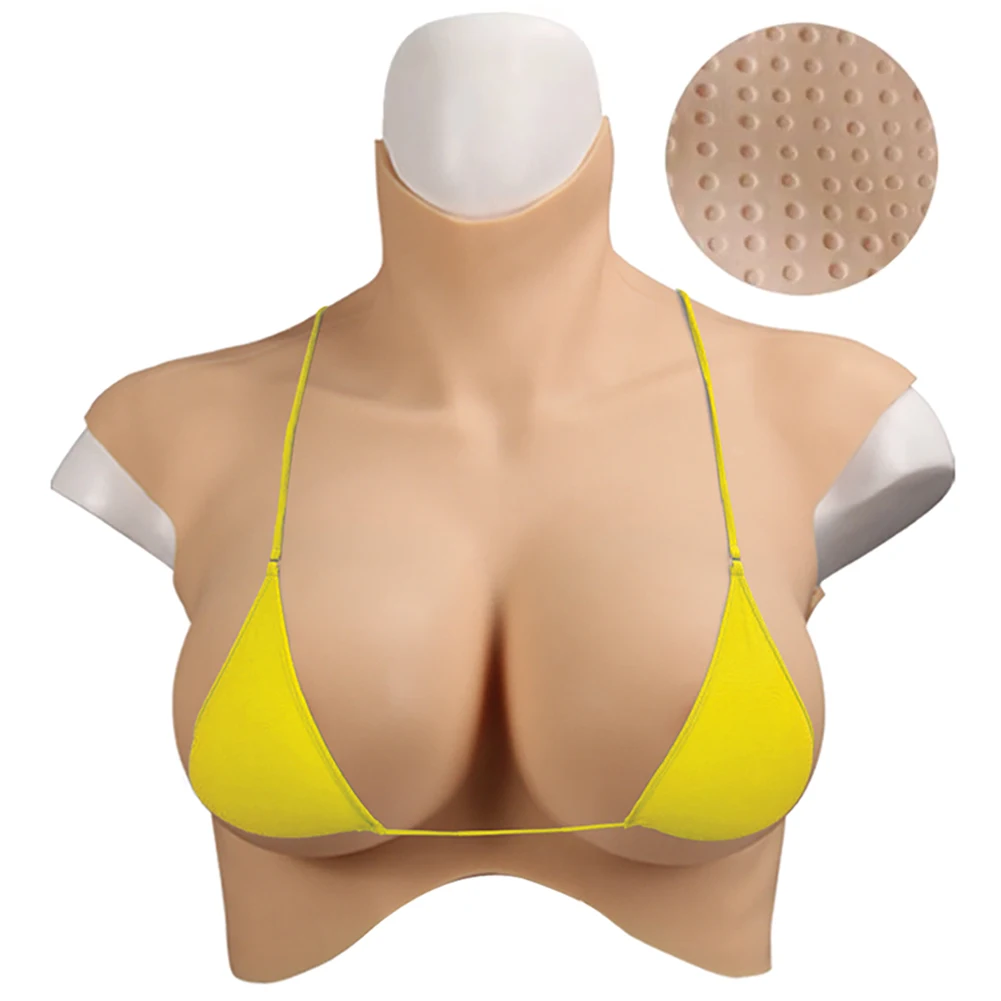 Dokier Breastplates Silicone Breast Forms Huge Fake Boobs Transgender Drag Queen Shemale Crossdress for Men B C D F G H Cup