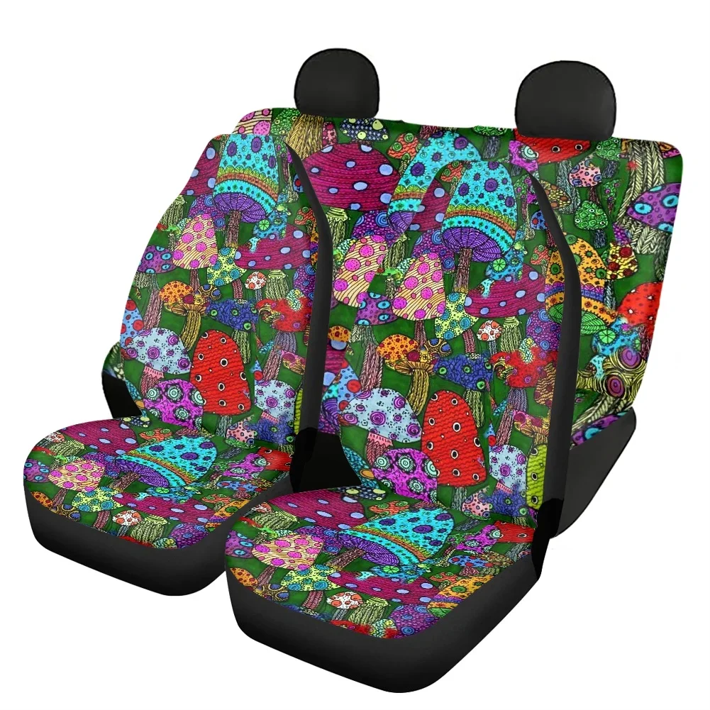 

Fashion Mushroom Design Universal Fit Car Seat Covers for Front and Rear Auto Seat Protector Set of 4 Accessories