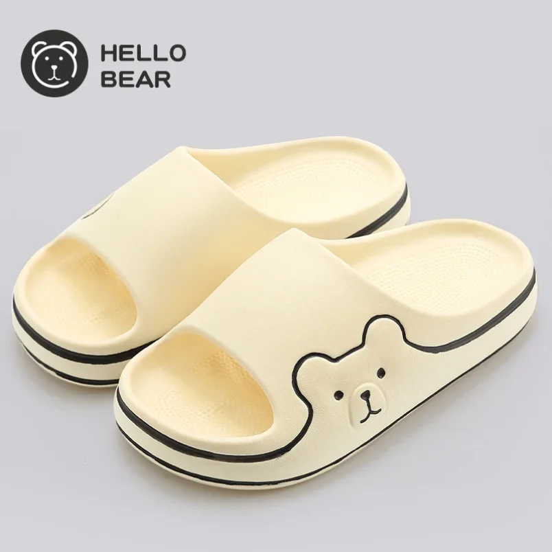 Funny Slipper Home Woman Cloud Teddy Bear Sandals Men Flip Flop Beach Non Slip Slides Cartoon House rubber Shoes Female Male